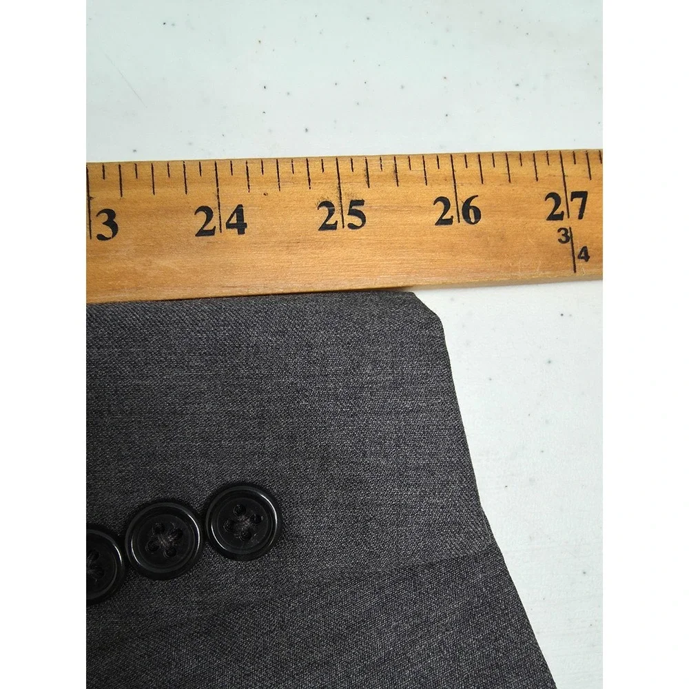 Jos A Bank Blazer Jacket Mens 46L Gray‎ 2 Buttons Wool Sports Coat Vented